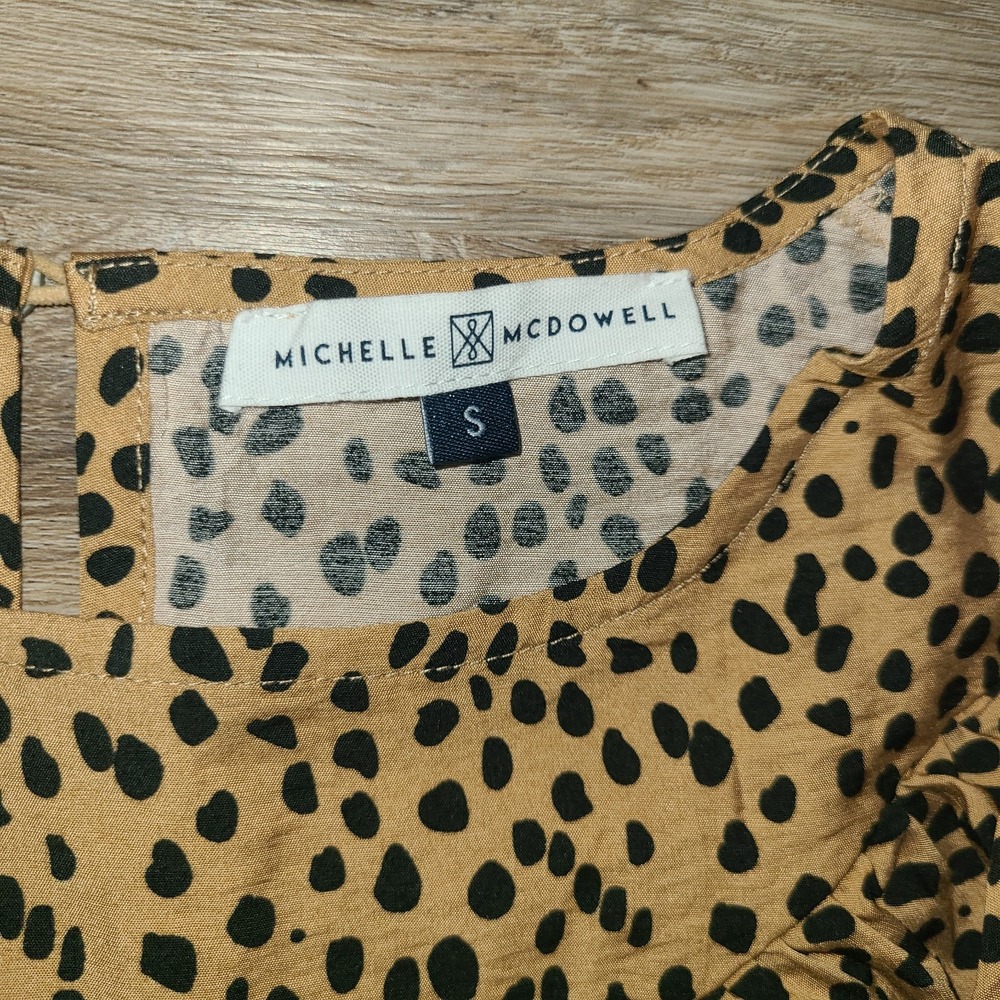 Michelle McDowell size S Animal print Ruffle Shift Dress Long sleeve - Picture 4 of 6